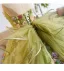 Flower Fairy Sage Green Multi-Colors Appliques Prom Dresses 2025 Ball Gown Strapless Sleeveless Backless Sweep Train Formal Dresses