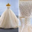 Haut de Gamme Champagne Paillettes Robe De Mariée 2022 Robe Boule Bustier Sans Manches Dos Nu Royal Train Mariage