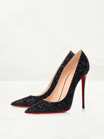 Sexy Noire Soirée Paillettes Escarpins 2023 Cuir 12 Cm Talons Aiguilles À Bout Pointu Escarpins Talons Hauts