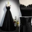 Charming Black Pearl Evening Dresses 2023 A-Line / Princess Spaghetti Straps Sleeveless Backless Floor-Length / Long Satin Evening Party Formal Dresses
