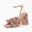 Vintage / Originale Bleu Ciel Vêtement de rue Sandales Femme 2022 Bride Cheville Noeud 10 cm Talons Épais Peep Toes / Bout Ouvert Sandales Talons Hauts