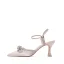 Sexy Rougissant Rose Soirée Faux Diamant Noeud Sandales Femme 2022 Bride Cheville 6 cm Talons Aiguilles À Bout Pointu Sandales Talons Hauts