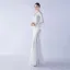 Sparkly Black Sequins Evening Dresses 2024 Trumpet / Mermaid V-Neck Bell sleeves Backless Floor-Length / Long Evening Party Formal Dresses
