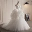 Classic White Cascading Ruffles Wedding Dresses 2023 Ball Gown Strapless Sleeveless Backless Court Train Wedding