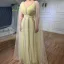 Elegante Salbeigrün Pailletten Ballkleider 2024 A Linie V-Ausschnitt Ärmellos Lange Ball Festliche Kleider