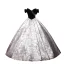 Élégant Noire Daim Robe De Bal 2023 Robe Boule Longue Noeud De l'épaule Faux Diamant Manches Courtes Dos Nu Promo Robe De Ceremonie