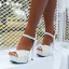 Sexy White Pearl Wedding Shoes 2022 Ankle Strap 12 cm Stiletto Heels Open / Peep Toe Sandals High Heels