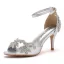 Charming Gold Rhinestone Wedding Shoes 2023 Ankle Strap 7 cm Stiletto Heels Open / Peep Toe Wedding Sandals High Heels