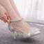 Charmant Weiß Strass Quaste Knöchelriemen Brautschuhe 2023 9 cm Stilettos Spitzschuh Hochzeit Hochhackige