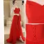 Inhabituel Rouge Combinaison Robe De Soirée 2022 Bustier Sans Manches Dos Nu Train De Balayage Soirée