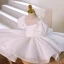 Sparkly Ivory Sequins Pearl Birthday Flower Girl Dresses 2022 Trumpet / Mermaid Scoop Neck Puffy Short Sleeve Bow Short Flower Girl Dresses