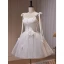 Schön Weiß Schleife Perle Brautkleid Kurz 2023 Spaghettiträger Ärmellos Rückenfreies Kurze Brautkleider / Hochzeitskleider