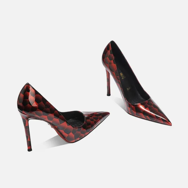 Overdreven Zwarte Goud Luipaard Print Avond Pumps 2025 Leer 10 cm Naaldhakken / Stiletto Spitse Neus Pumps Hoge Hakken