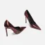 Overdreven Zwarte Goud Luipaard Print Avond Pumps 2025 Leer 10 cm Naaldhakken / Stiletto Spitse Neus Pumps Hoge Hakken
