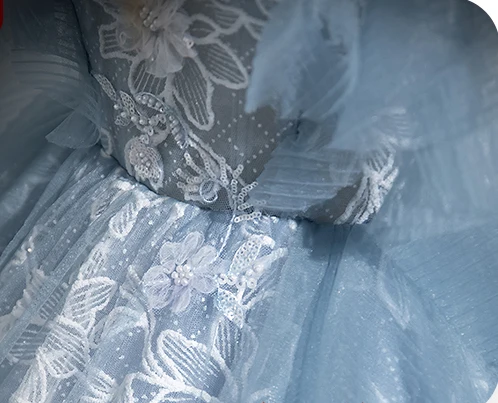 Chic / Beautiful Sky Blue Lace Flower Sequins Prom Dresses 2024 A-Line / Princess Strapless Sleeveless Backless Floor-Length / Long Prom Formal Dresses