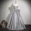 Schöne Silber Grau Perlenstickerei Pailletten Schmetterling Ballkleider 2025 Ballkleid Off Shoulder Ärmellos Rückenfreies Schleife Lange Festliche Kleider