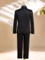 Fall Winter Black Long Sleeve 6-piece Boys Wedding Suits 2025 Body Jewellery Coat Pants Shirt Tie Vest