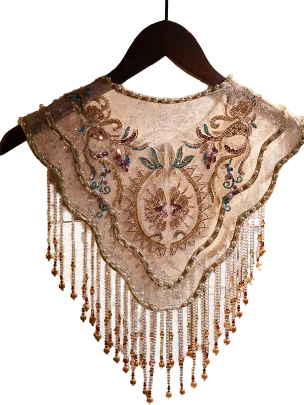 Vintage / Retro Champagne Handmade  Beading Pearl Sequins Prom Shawls 2025