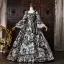 Vintage / Retro Medieval Black Printing Rhinestone Halloween Prom Dresses 2026 Ball Gown Square Neckline Bell sleeves Floor-Length / Long Formal Dresses