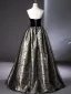 Elegant Black Lace Flower Prom Dresses 2024 Ball Gown Strapless Sleeveless Backless Floor-Length / Long Prom Formal Dresses