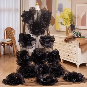 Fashion Black Handmade Appliques Prom Shawl 2025