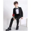 Fashion Black 6-piece Wedding Prom Boys Wedding Suits 2023 Coat Girdle Pants Shirt Tie Vest