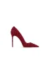 Sexy Bordeaux Avond Roos Pumps 2025 Leer 10 cm Naaldhakken / Stiletto Spitse Neus Pumps Hoge Hakken