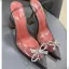 Transparent Sexy Summer Purple Evening Party Womens Sandals 2022 Rhinestone Bow 9 cm Stiletto Heels Pointed Toe High Heels
