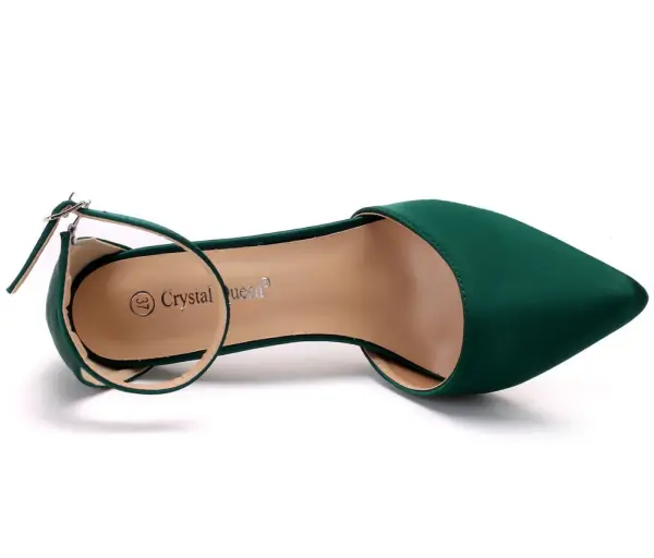 Sexy Noire Soirée Satin Sandales Femme 2023 Été Bride Cheville 11 cm Talons Aiguilles À Bout Pointu Sandales Talons Hauts