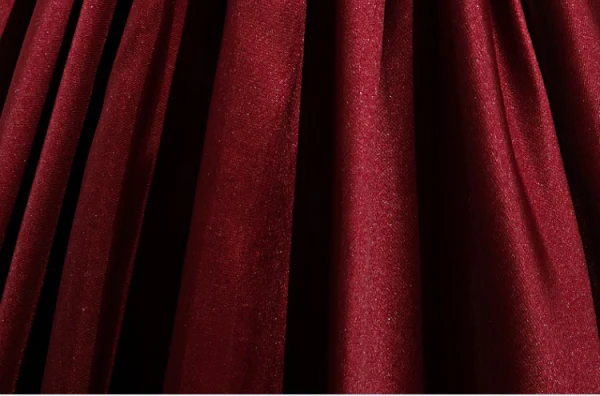 Elegant Burgundy Satin Prom Dresses 2023 Ball Gown Off-The-Shoulder Short Sleeve Backless Floor-Length / Long Prom Formal Dresses
