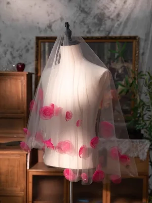 Mode Blanche Fait Main Appliques 1 5 M Tulle Voile De Mariée 2025