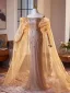 Sexy Champagne Rhinestone Evening Dresses 2025 Trumpet / Mermaid Strapless Sleeveless Backless Floor-Length / Long Evening Party Formal Dresses