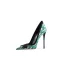 Fashion Green Evening Party Plaid Pumps 2024 Leather 10 cm Stiletto Heels Pointed Toe Pumps High Heels