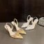 Charming Beige Lace Rhinestone Evening Party Womens Sandals 2024 Leather 10 cm Stiletto Heels Pointed Toe High Heels