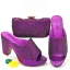Chic / Beautiful Black Rhinestone Evening Party Womens Sandals Clutch Bags 2023 10 cm Thick Heels Open / Peep Toe Sandals High Heels Clutch Bags