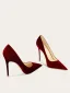 Chic / Beautiful Red Evening Party Suede Pumps 2026 Leather 10 cm Stiletto Heels Pointed Toe Pumps High Heels