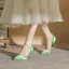 Fashion Two Tone Khaki Street Wear Womens Shoes 2022 8 cm Stiletto Heels Ankle Strap Pointed Toe Womens Shoes High Heels