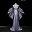 Sexy Lavande Perlage Robe De Soirée 2026 Trompette / Sirène Bustier Gonflée Manches Courtes Dos Nu Train De Balayage Robe De Ceremonie