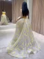 Fashion Yellow Prom Dresses 2024 Ball Gown Strapless Sleeveless Backless Sweep Train Prom Formal Dresses