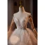 Charmant Weiß Perlenstickerei Pailletten Plissee Brautkleider / Hochzeitskleider 2024 Ballkleid Spaghettiträger Ärmellos Rückenfreies Lange Hochzeit