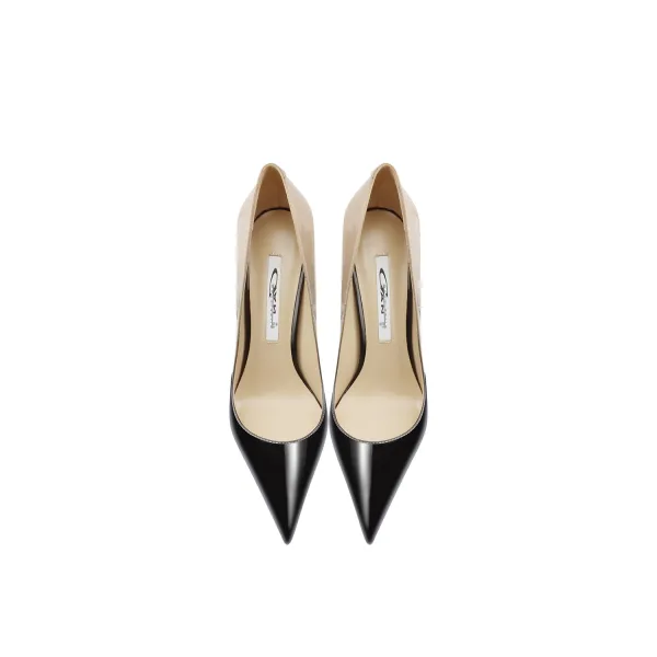 Mode Gradiëntkleur Zwarte Lakleer Gala Pumps 2024 10 cm Naaldhakken / Stiletto Spitse Neus Pumps Hoge Hakken