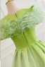 Élégant Vert Perlage Robe De Bal 2025 Robe Boule De l'épaule Manches Courtes Train De Balayage Robe De Ceremonie