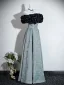 Chic / Beautiful Black Pearl Prom Dresses 2026 A-Line / Princess Ruffle Off-The-Shoulder Short Sleeve Floor-Length / Long Formal Dresses