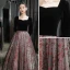 Elegant Black Evening Dresses 2023 A-Line / Princess Square Neckline Long Sleeve Backless Floor-Length / Long Evening Party Formal Dresses