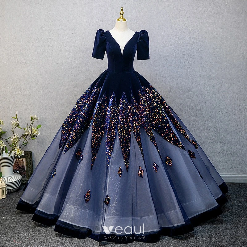 light blue maxi dress long sleeve Ink Blue Satin Bridesmaid Dress – Brydealo main image 0