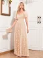 Chic / Beautiful Candy Pink Lace Flower Evening Dresses 2024 A-Line / Princess V-Neck Short Sleeve Backless Floor-Length / Long Evening Party Formal Dresses