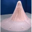 Luxury / Gorgeous Dusky Pink Appliques Wedding Dresses 2022 Ball Gown With Cloak Off-The-Shoulder Pearl Sequins Short Sleeve Backless Floor-Length / Long Wedding