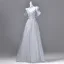 Flower Fairy Prom Dresses Grey Sequins Appliques Prom Dresses 2026 A-Line / Princess Spaghetti Straps Short Sleeve Backless Floor-Length / Long Formal Dresses