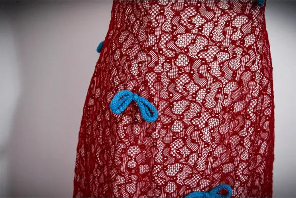 Chiński Styl Vintage Burgund Z Koronki Bal Cheongsam 2025 Syrena / Rozkloszowane Wysokiej Szyi Bez Rękawów Długie
