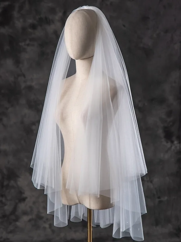 Simple Blanche 1 m Tulle Voile De Mariée 2025